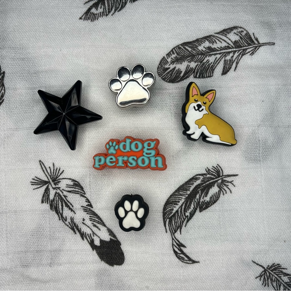 🐾Cute Dog and Paw Croc Charms 🐾🐶Set of 5 🐶 🐾